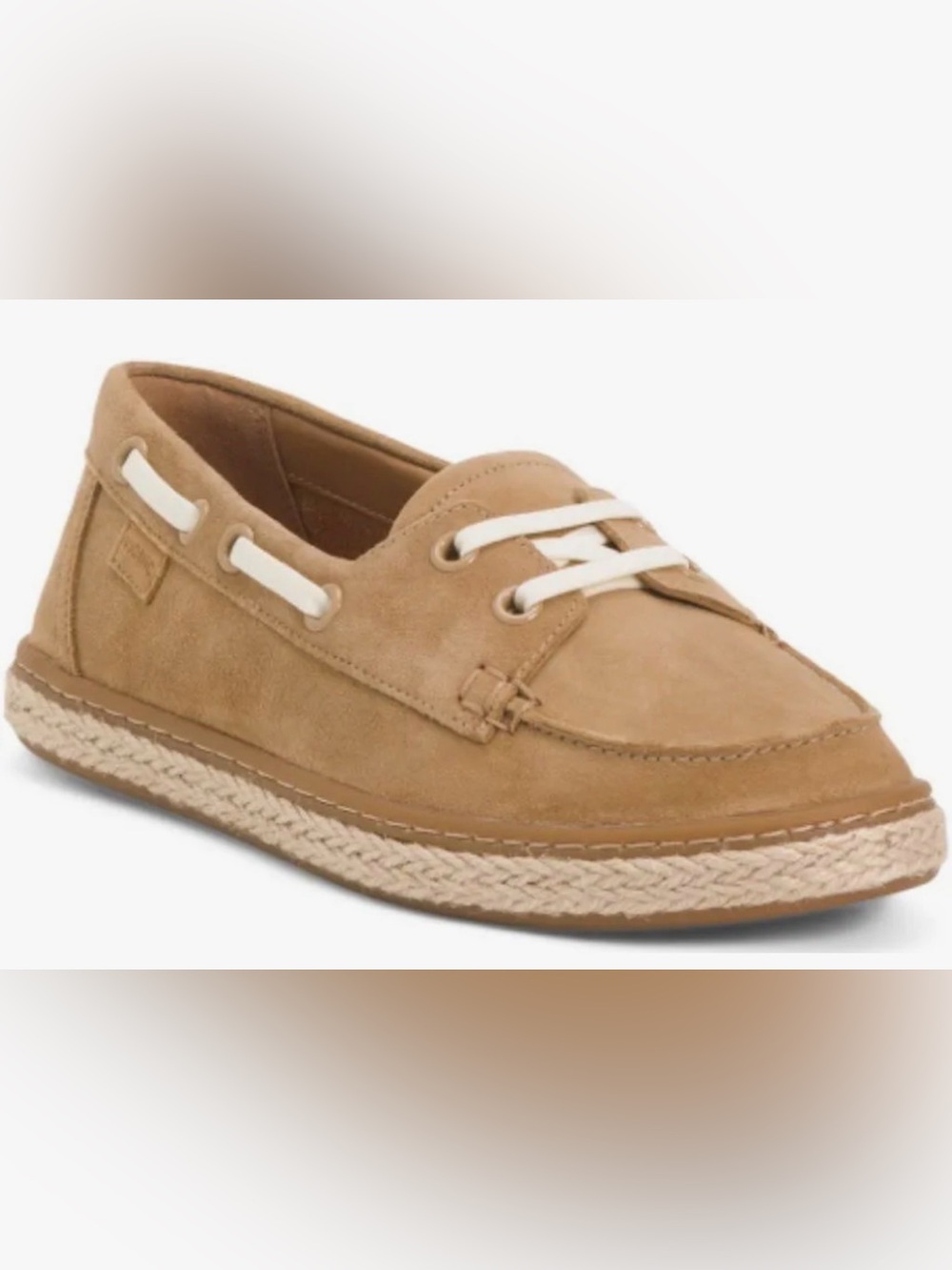 NWOT Vionic Tan Suede Bay Loafer Boat Shoe. Ladies 7.5